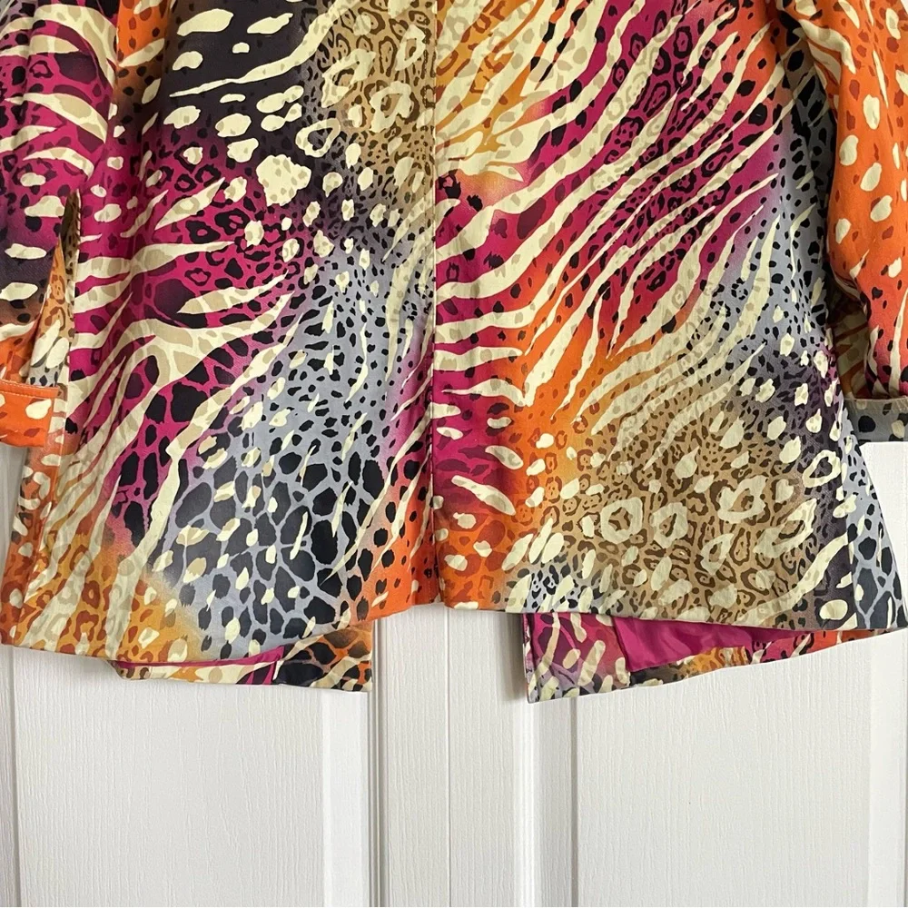 Patrick Christopher Women’s Vintage Rainbow Multicolor Zebra Print Blazer - 1X - Picture 8 of 10